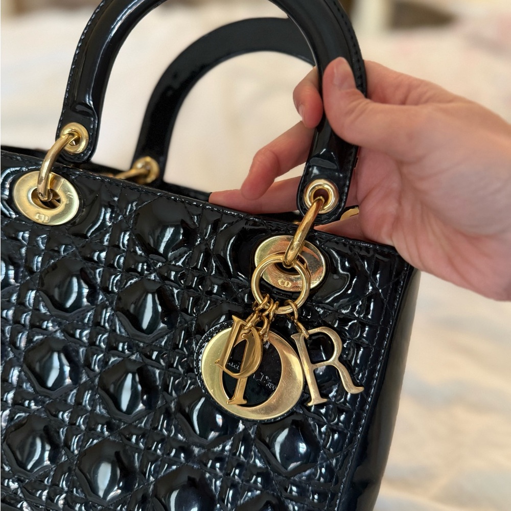 Dior Black Patent Leather Handbag